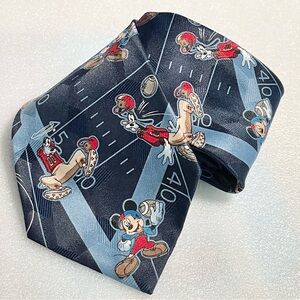 Mickey Unlimited Mickey and Goofy playing football neck tie